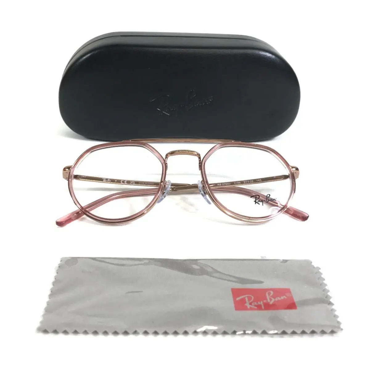 Ray-ban Eyeglasses Frames RB3765V 3166 Clear Pink Copper Aviator 51-22-145