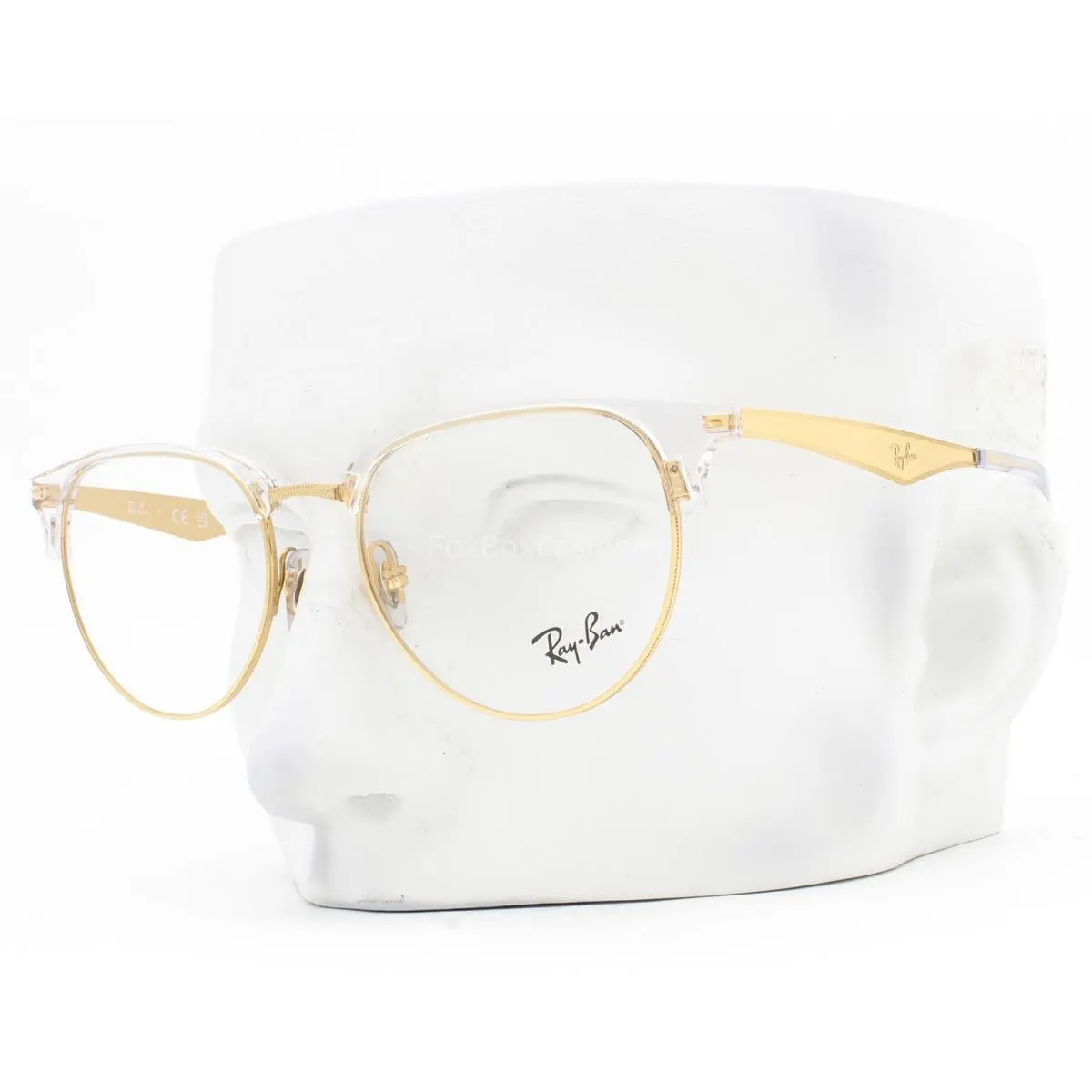 Ray-ban Eyeglasses Glasses RB 6396 5762 Crystal Clear Arista Gold 53mm with Case by Ray-Ban