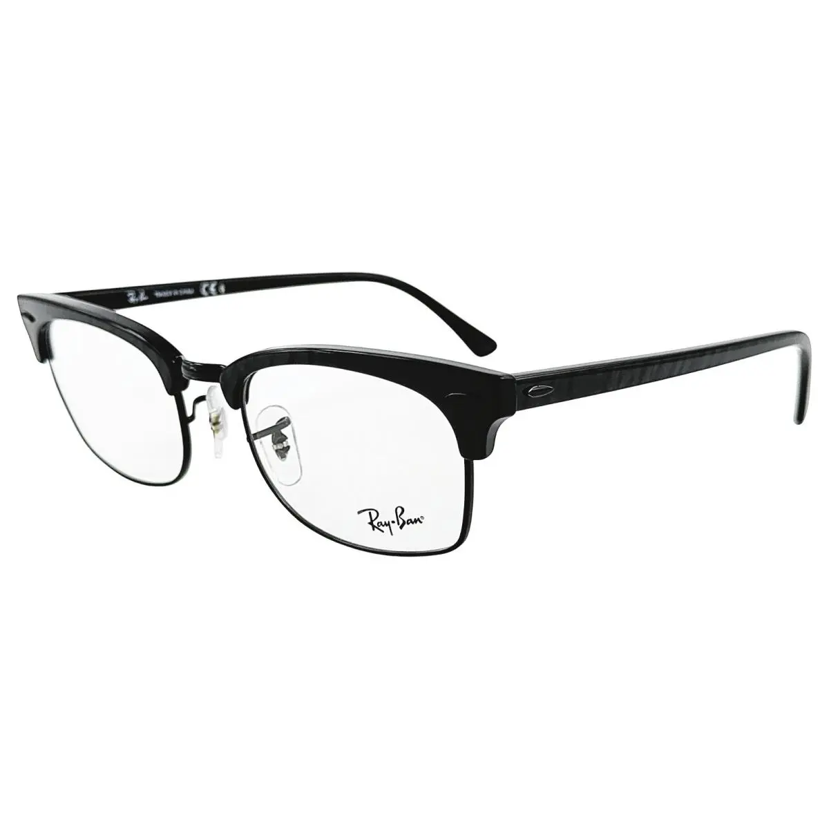 Ray Ban RB3916V Clubmaster Square Mens Metal Eyeglass Frame 8049 Wrinkled Black - Frame: Black