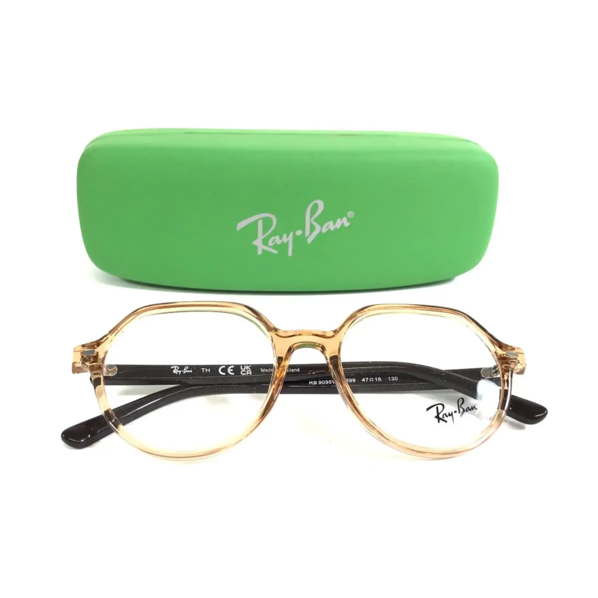 Ray-ban Kids Eyeglasses Frames RB9095V 3899 Transparent Brown Round 47-16-130