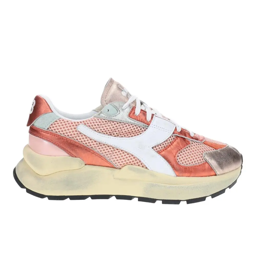 Diadora Mercury Elite Lam Used Metallic Lace Up Mercury Elite Lam Metallic Lace Up Womens Red Sneakers Casual Shoe