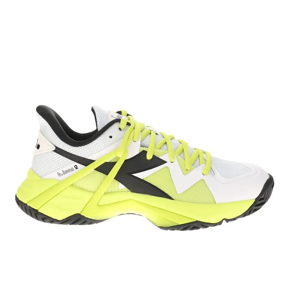 Diadora B.icon 2 All Ground Tennis Mens White Yellow Sneakers Athletic Shoes 1