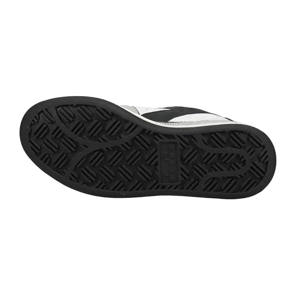 Diadora shoes - diadora Mi Basket Low Metallic Dirty Lace Up - 179034-C0351 - Black, Silver, White 3