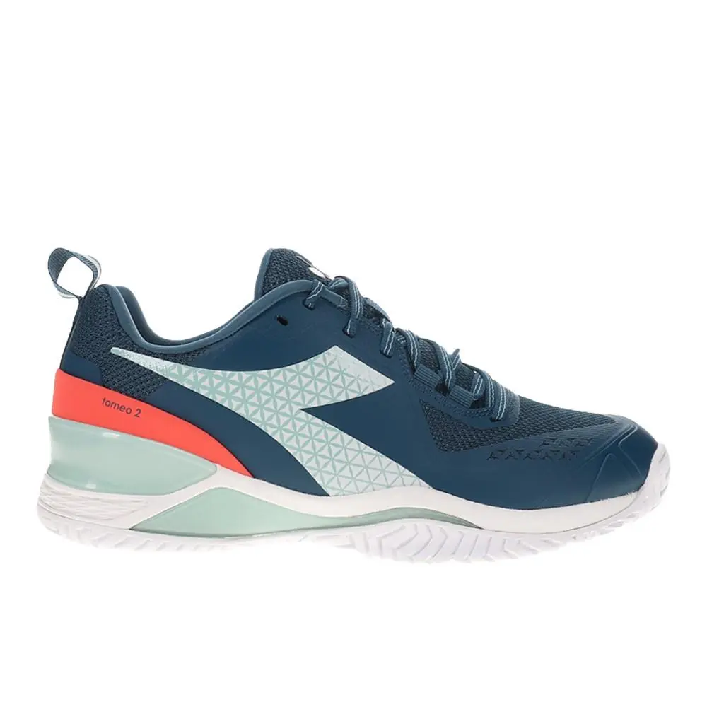 Diadora Blushield Torneo 2 All Ground Tennis Womens Blue Sneakers Athletic Shoe