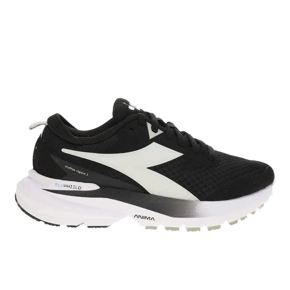 Diadora Mythos Blushield Vigore 3 Running Womens Black Sneakers Athletic Shoes