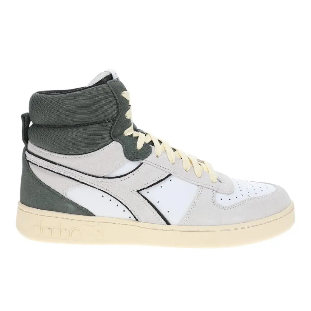 Diadora Magic Basket Mid Suede Lace Up Mens White Sneakers Casual Shoes 180184