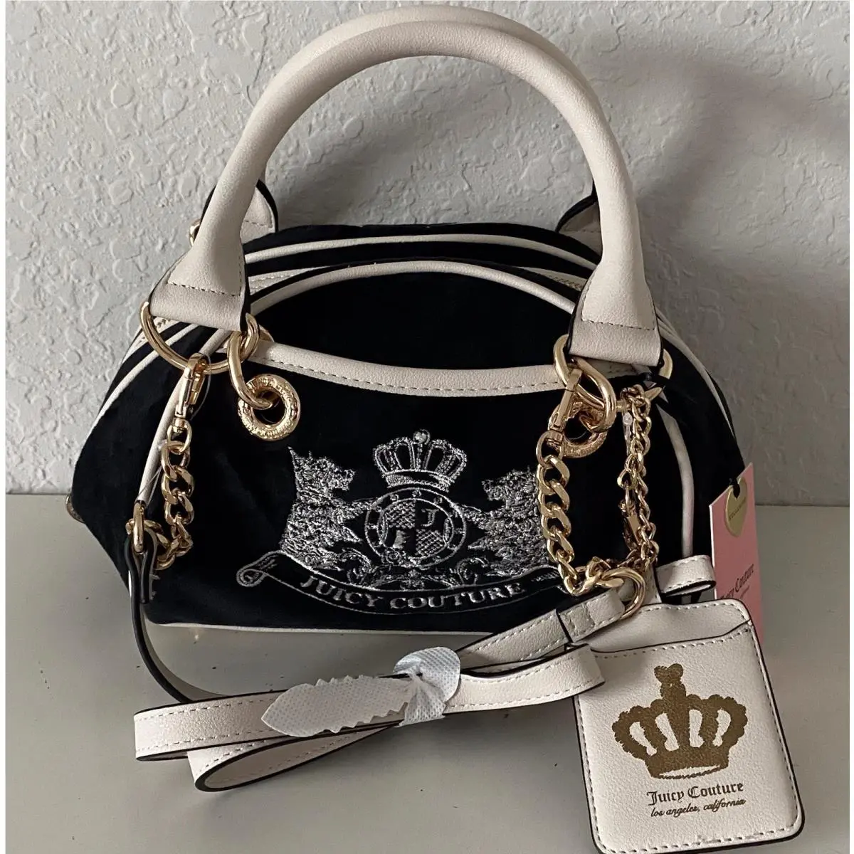 Classic Scottie Dogs Satchel Crossbody Liquorice Crystal Card Case by Juicy Couture