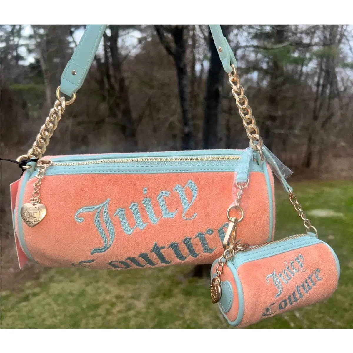 Choose Juicy II Barrel Shoulder Bag Peach Fuzz + Wristlet by Juicy Couture