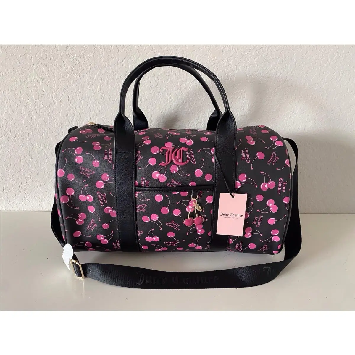 Cherry On Top Liquorice Raspberry Multi Weekender Duffel Bag by Juicy Couture