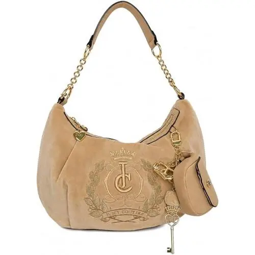 Juicy Couture Sparkle Royal Hobo Buff Beige Shoulder Handbag