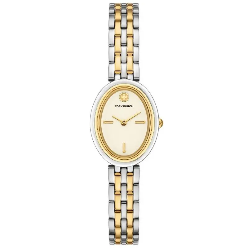 Oval 22mm Quartz Two Tone Women`s Watch TBW6033 by Tory Burch