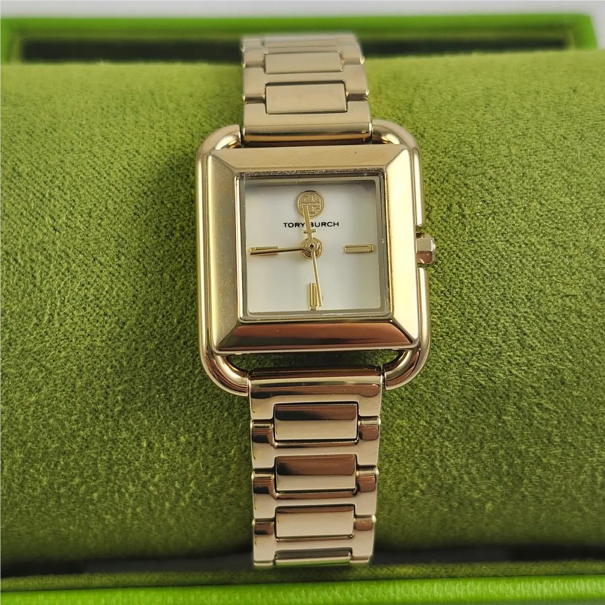 Small Kira Gold Stainless Steel Square Watch TBW6022 Nwot Box by Tory Burch