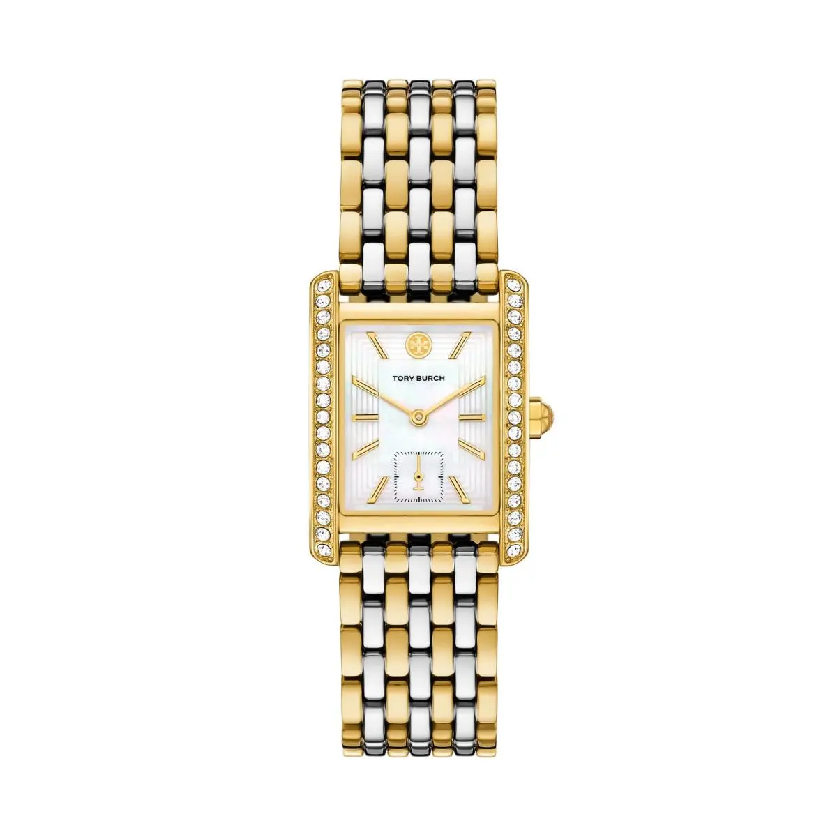 Eleanor Two-tone 25mm White Mother of Pearl Dial Women`s Watch by Tory Burch
