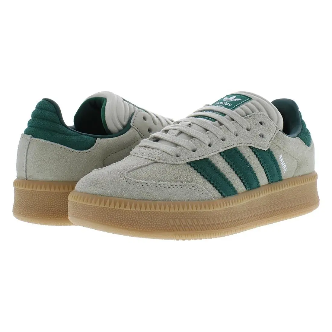 Adidas Samba Xlg Originals GS Boys Shoes Kids Color: Taupe/green Indigo/gold