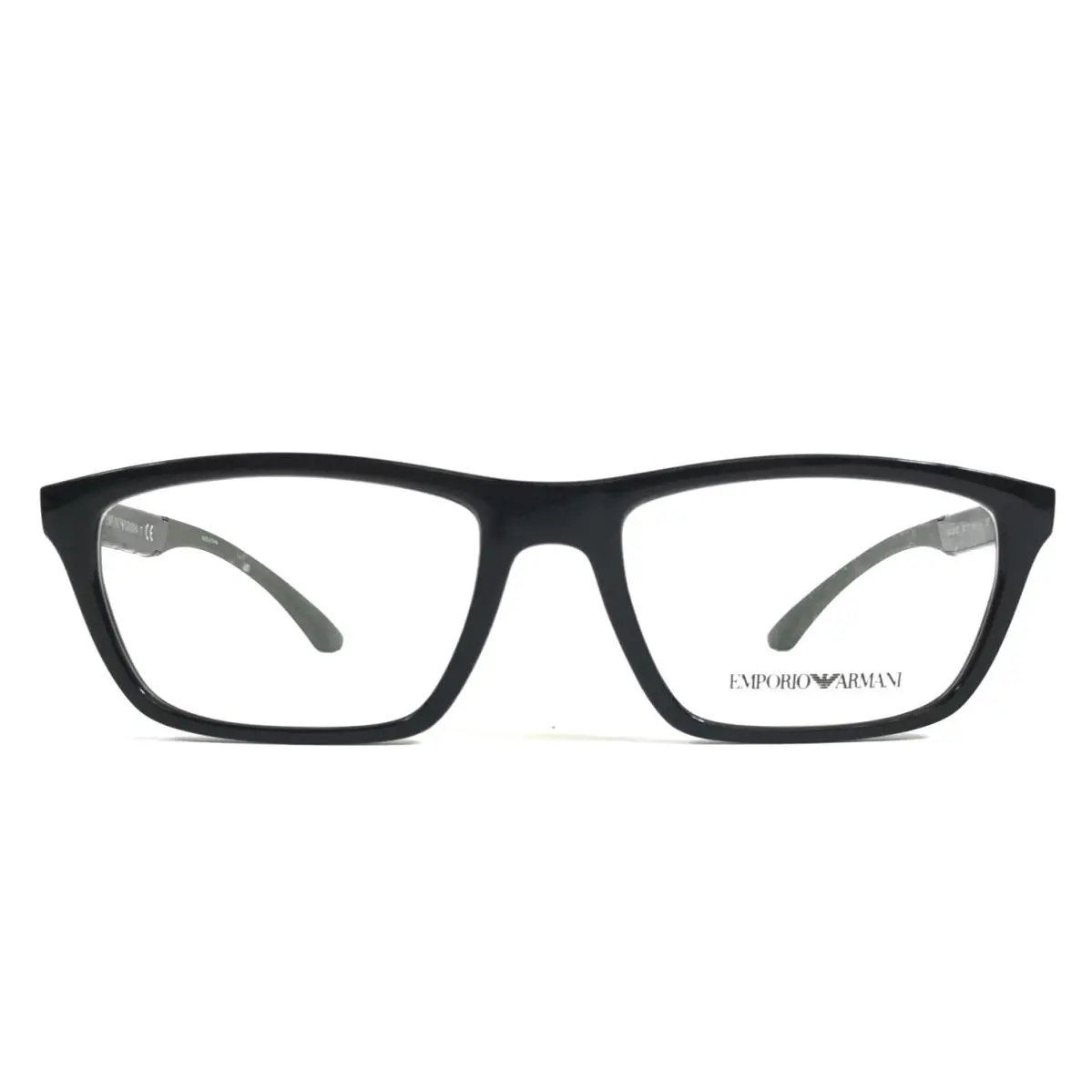 Eyeglasses Frames EA3087 5017 Black Green Rectangle 56-18-145 by Emporio Armani