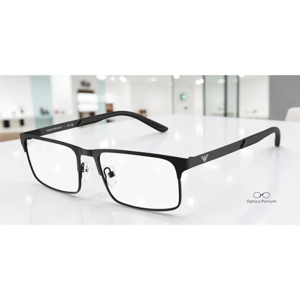EA1170 3001 Matte Black Demo Lens 53 mm Men`s Eyeglasses by Emporio Armani