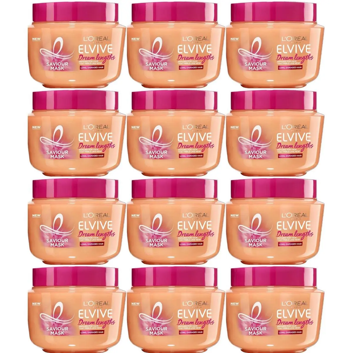 12-PACK Loreal Paris Elvive Dream Lengths Hair Mask Strengthening Treatment by L'Oréal
