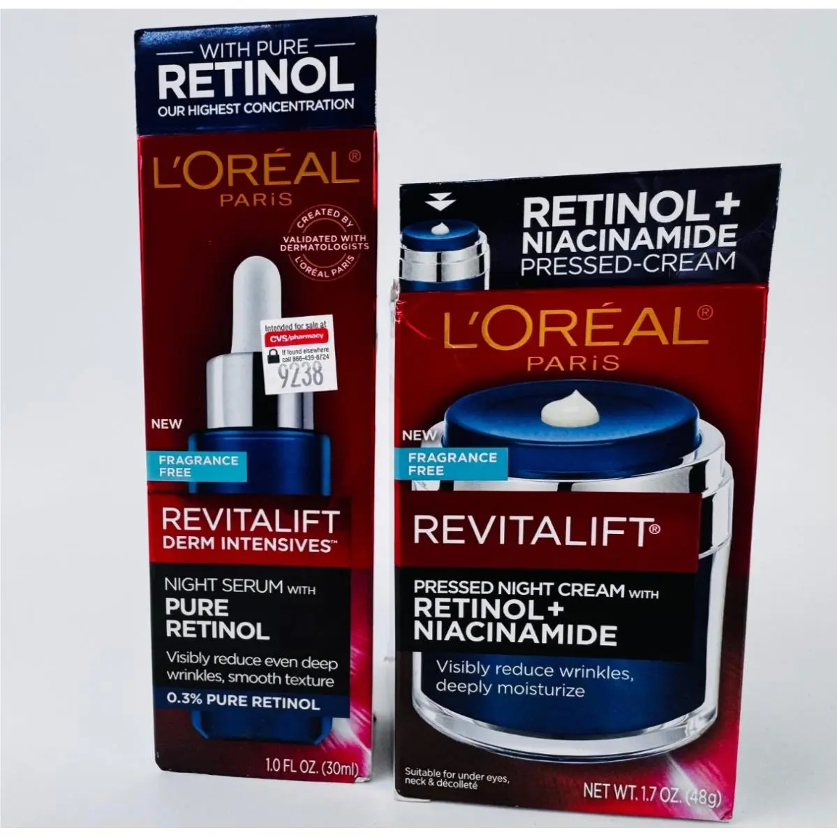 Loreal Paris Revitalift Fragrance Free Bundle Night Serum Night Cream by L'Oréal
