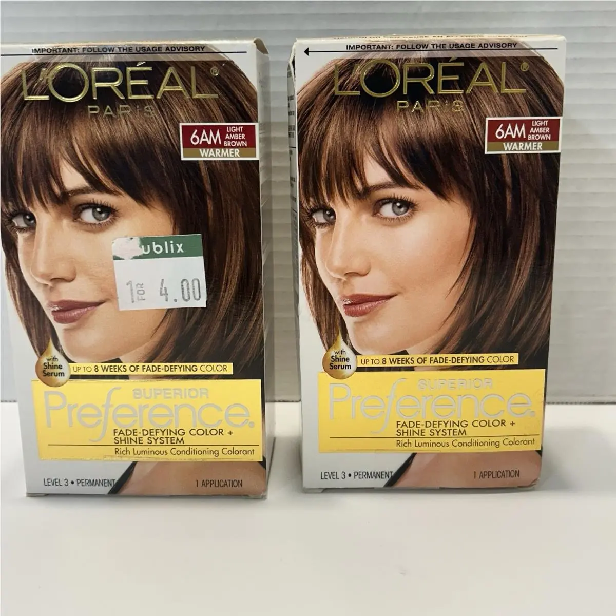L`oreal Superior Preference Fade-defying Hair Color 6AM Light Amber Brown 2 Pack by L'Oréal
