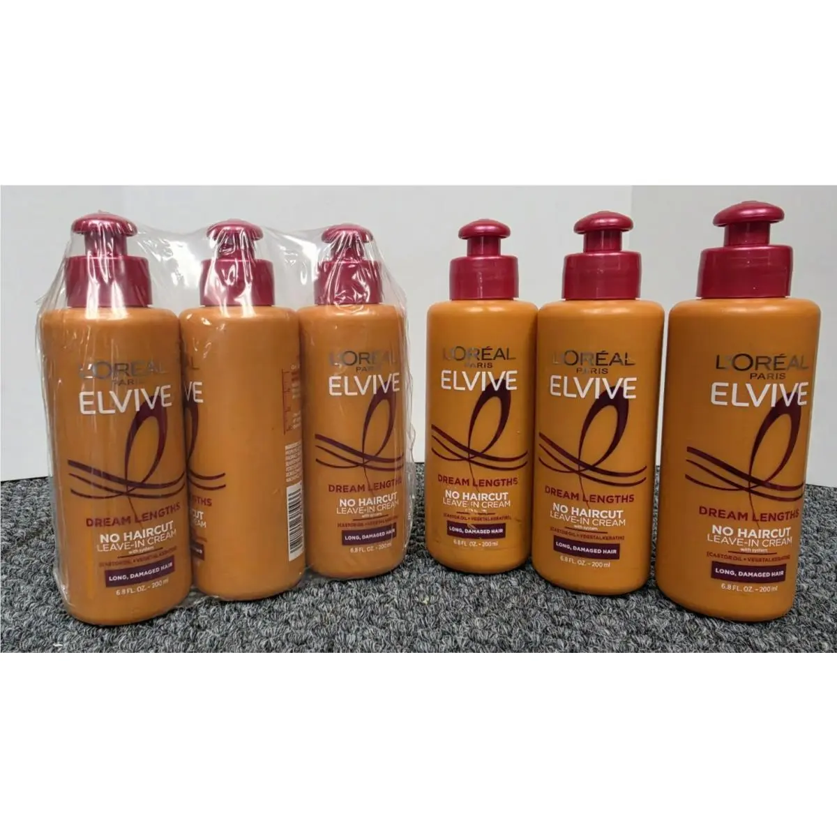 6 X L`oréal Elvive Dream Lengths No Haircuts Leave-in Cream 6.8 fl Oz/each by L'Oréal
