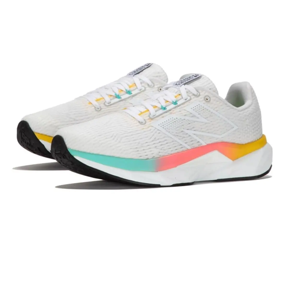 New Balance Women`s Fuelcell Propel V5 - White/Cyber Jade/Ginger Lemon