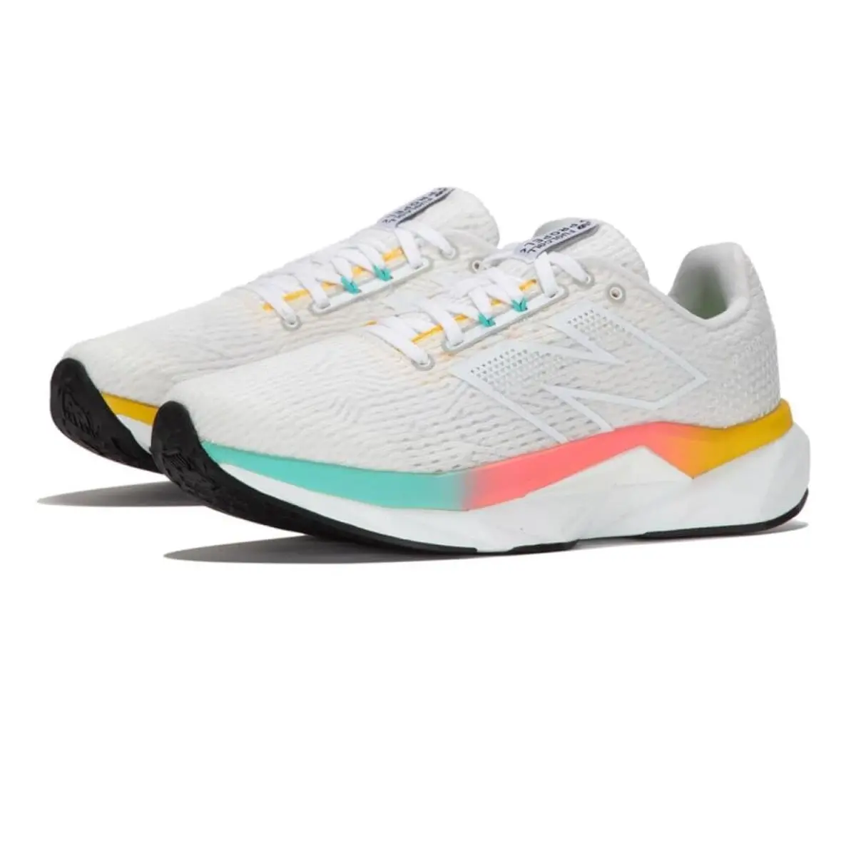 New Balance shoes - White/Cyber Jade/Ginger Lemon 8