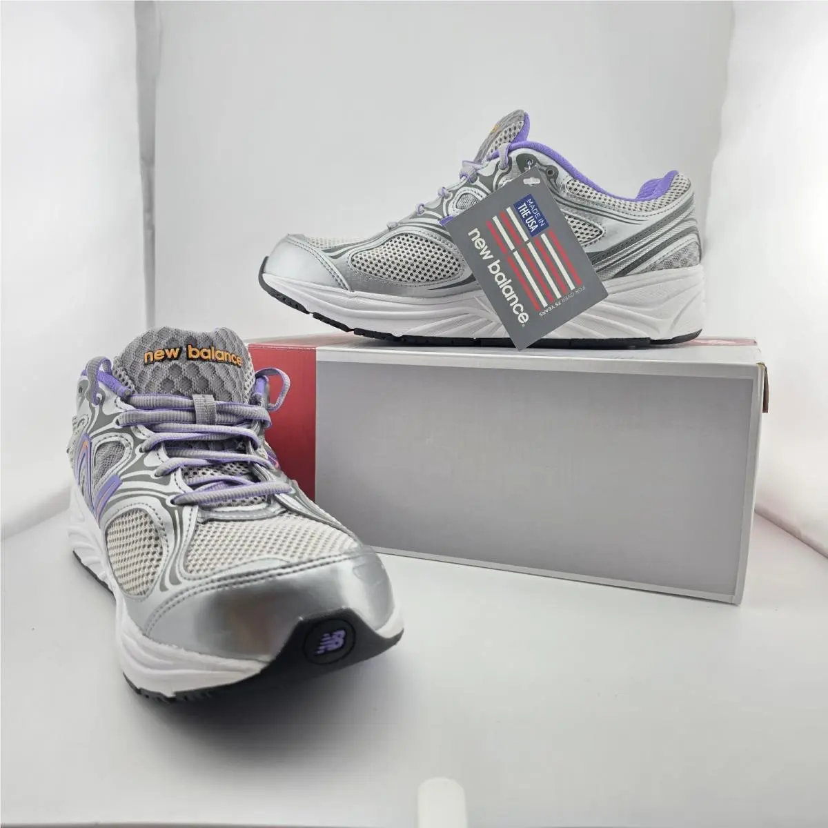 New Balance 840V2 Womens 10.5 D Wide Gray Purple Running Shoes Sneaker W840SP2