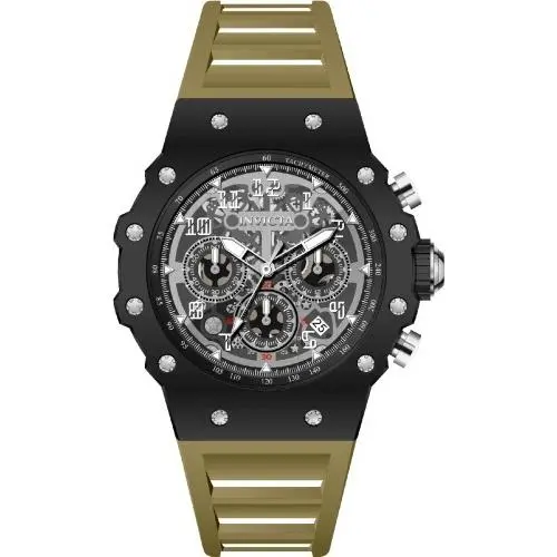 Invicta Mens 43.5mm Quartz Racing Vaulthan Olive Green/black Chronograph Watch