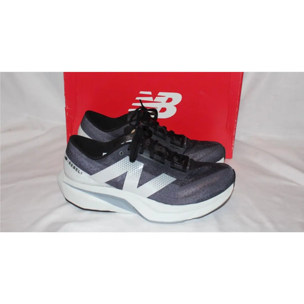 New Balance Fuelcell Rebel V4 Men`s Running Athletic Shoe Graphite Gray SZ 12