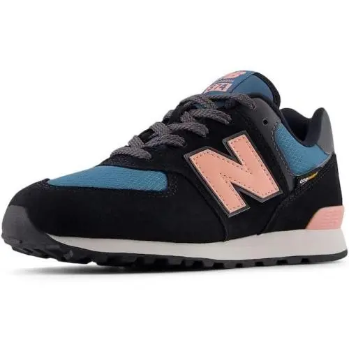 New-balance Kids 574 V1 70s Racing Lace-up Sneaker Black/omega Pink 6 US