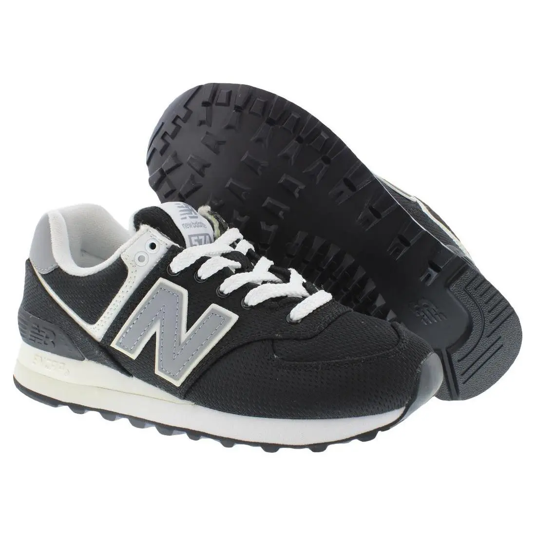 New Balance 574 V2 Extra Wide Boys Shoes Size 7 Color: Black/chromatic Yellow