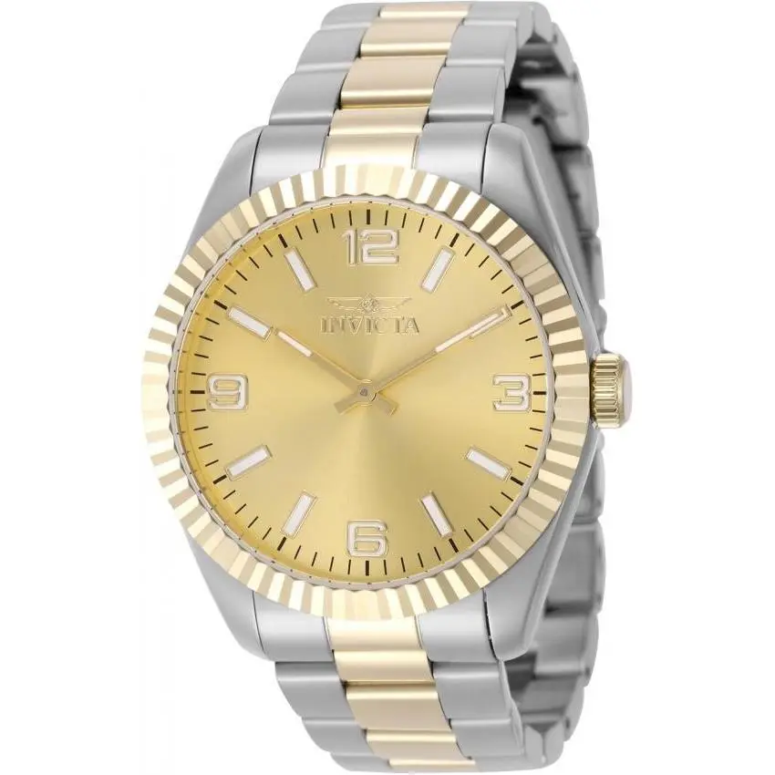 Specialty 49679 Gold Dial Quartz Gold Tone Stainless Steel Watch by Invicta