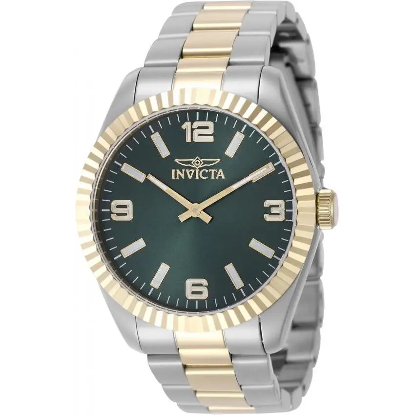 Specialty 49677 Green Dial Quartz Gold Tone Stainless Steel Watch by Invicta