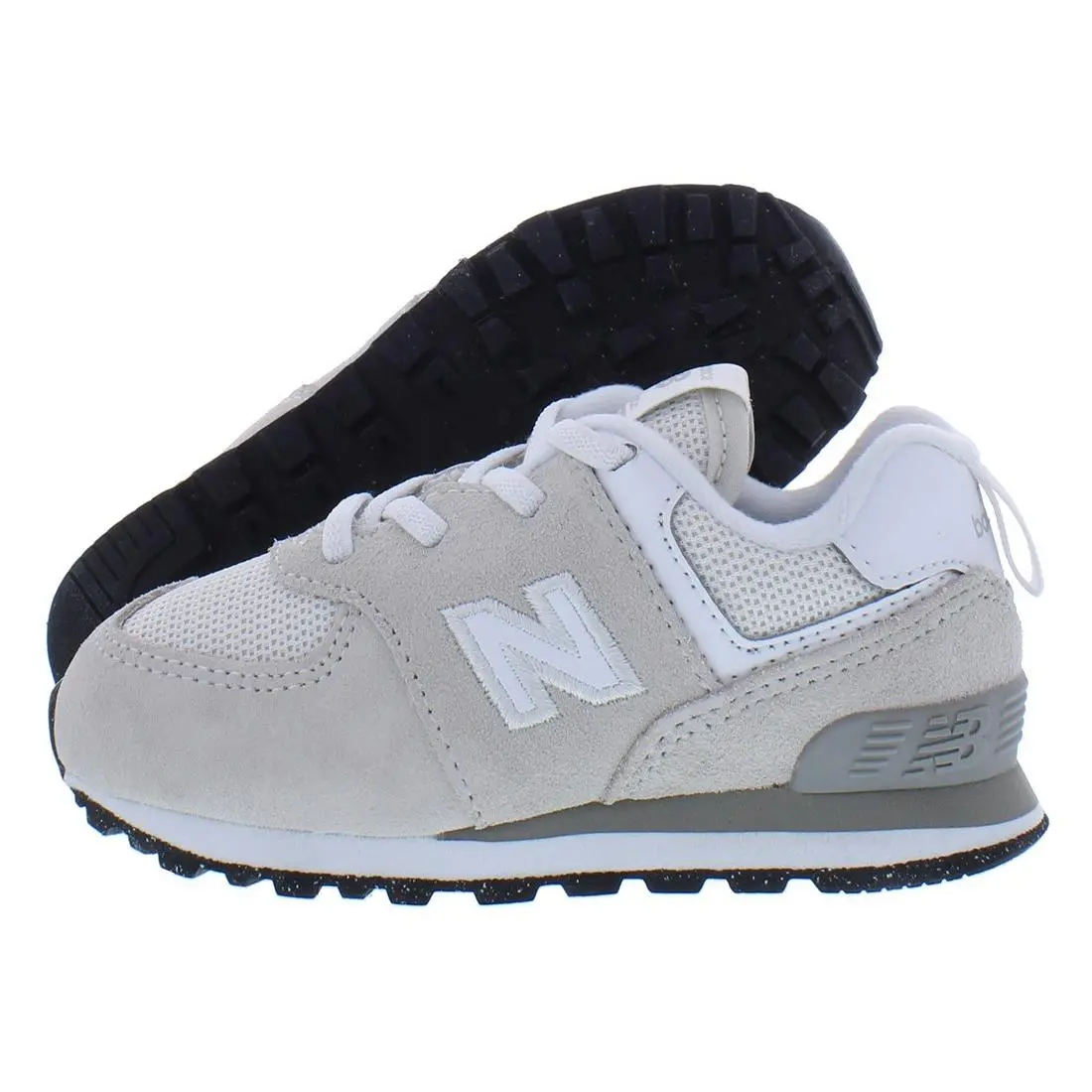 New Balance 574 Bungee Lace Infant/toddler Shoes Size 6 Color: Grey/white