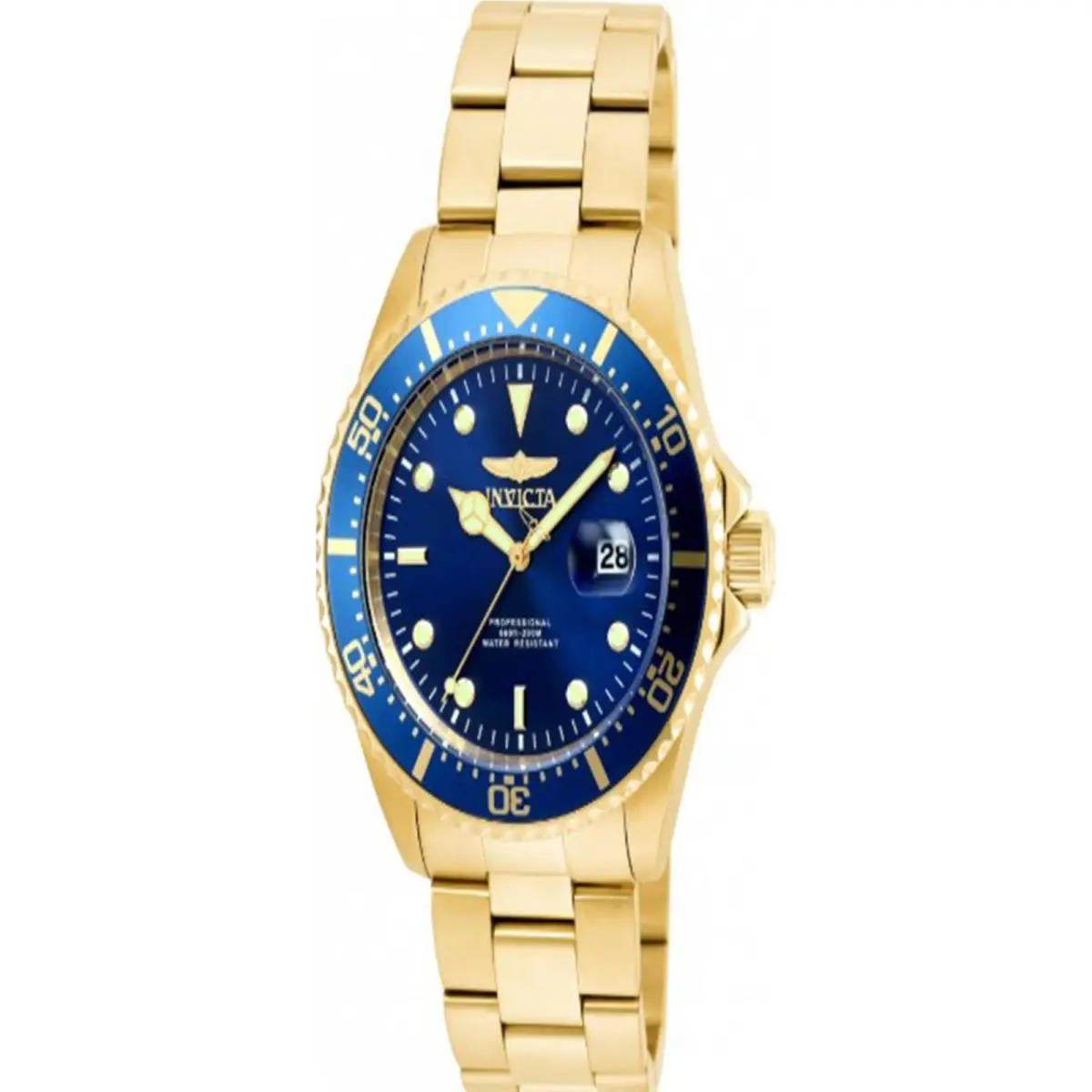 Men`s 22063 Pro Diver Quartz 3 Hand Blue Dial Watch by Invicta
