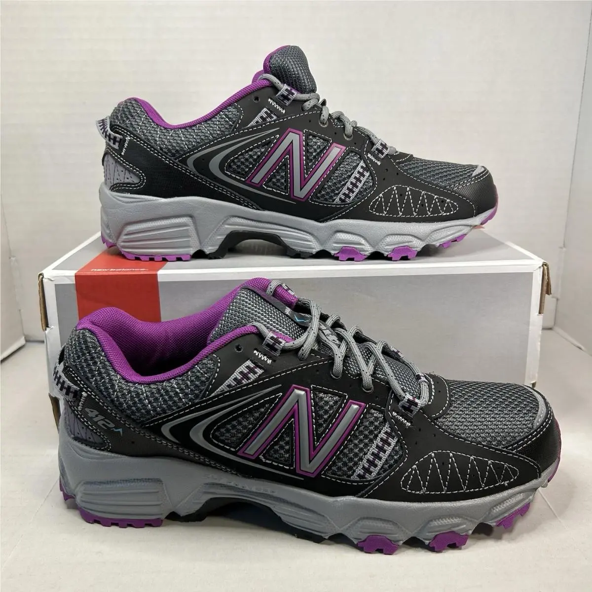 New Balance 412 Womens Size 9 Wide Black Gray Purple Running Shoes Sneakers