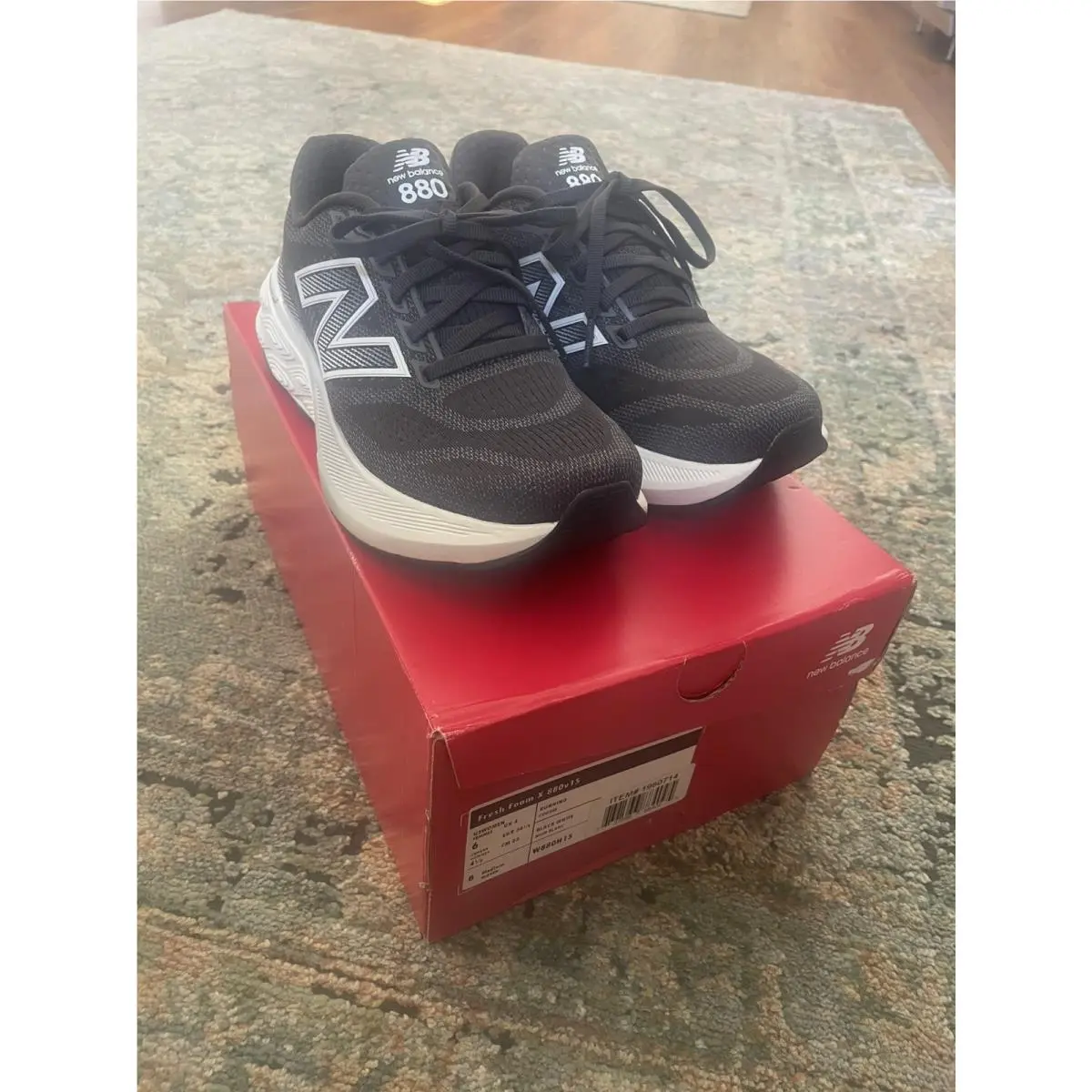 New Balance 880v15 Black Fresh Foam Running Shoes Size 6B