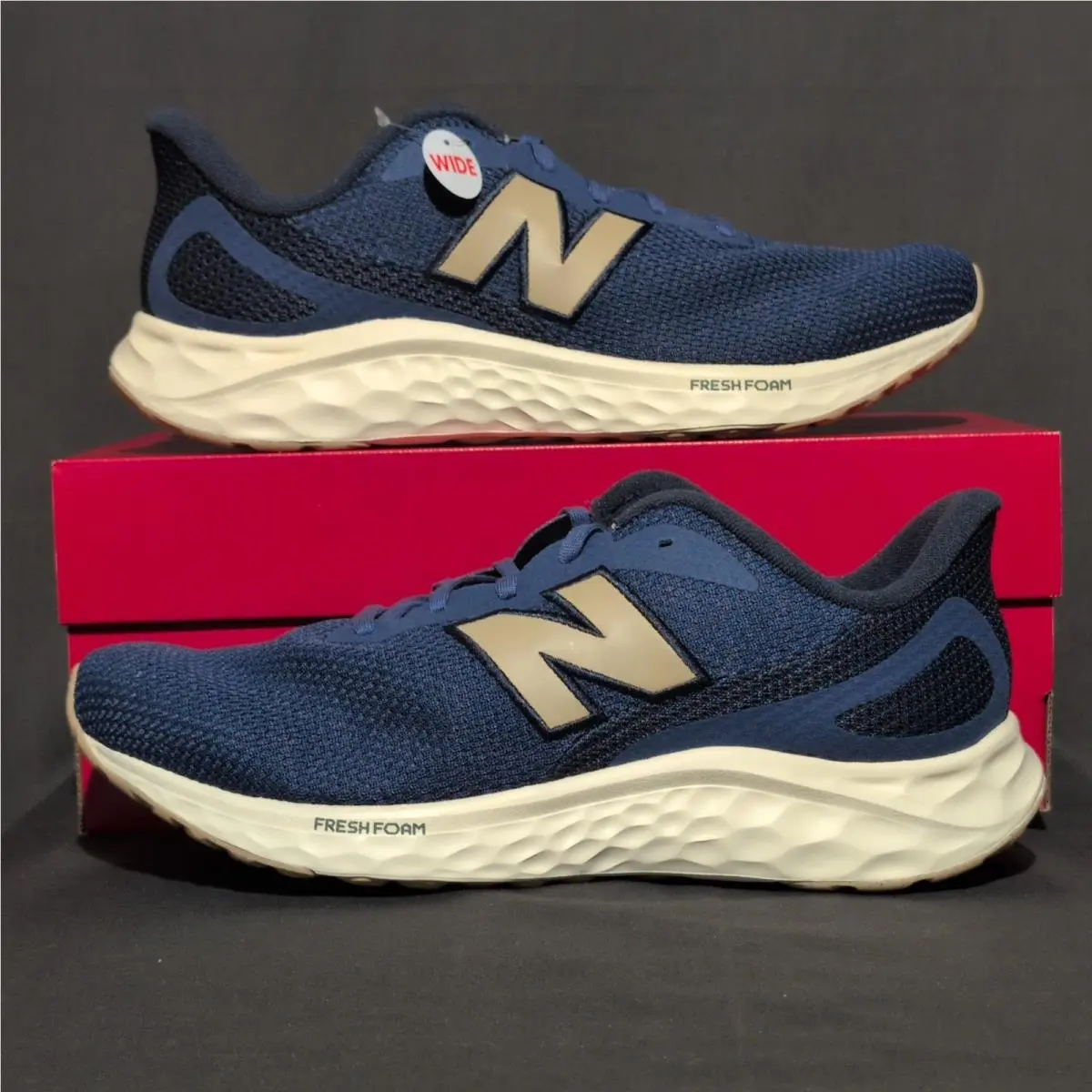 New Balance Fresh Foam Arishi v4 Running Shoes Men`s 11.5 4E Wide Blue Beige