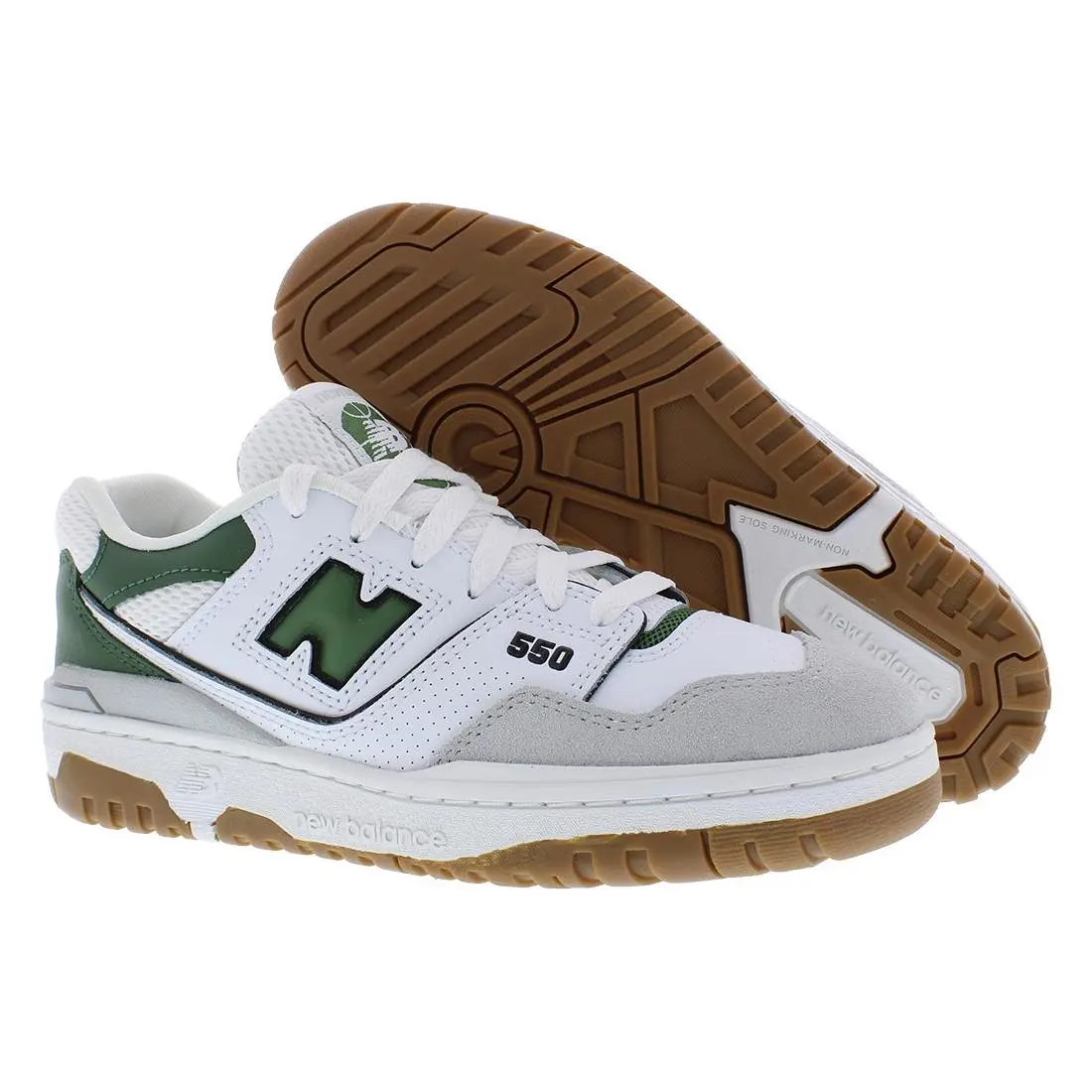 New Balance 550 GS Boys Shoes Size 5.5 Color: Grey/green