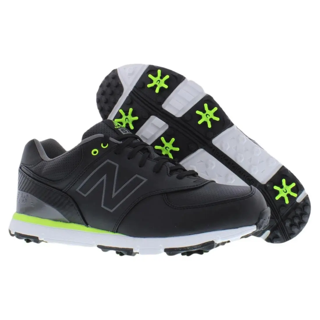 New Balance 574 Extra Wide 4E Womens Shoes Size 10.5 Color: Black/lime