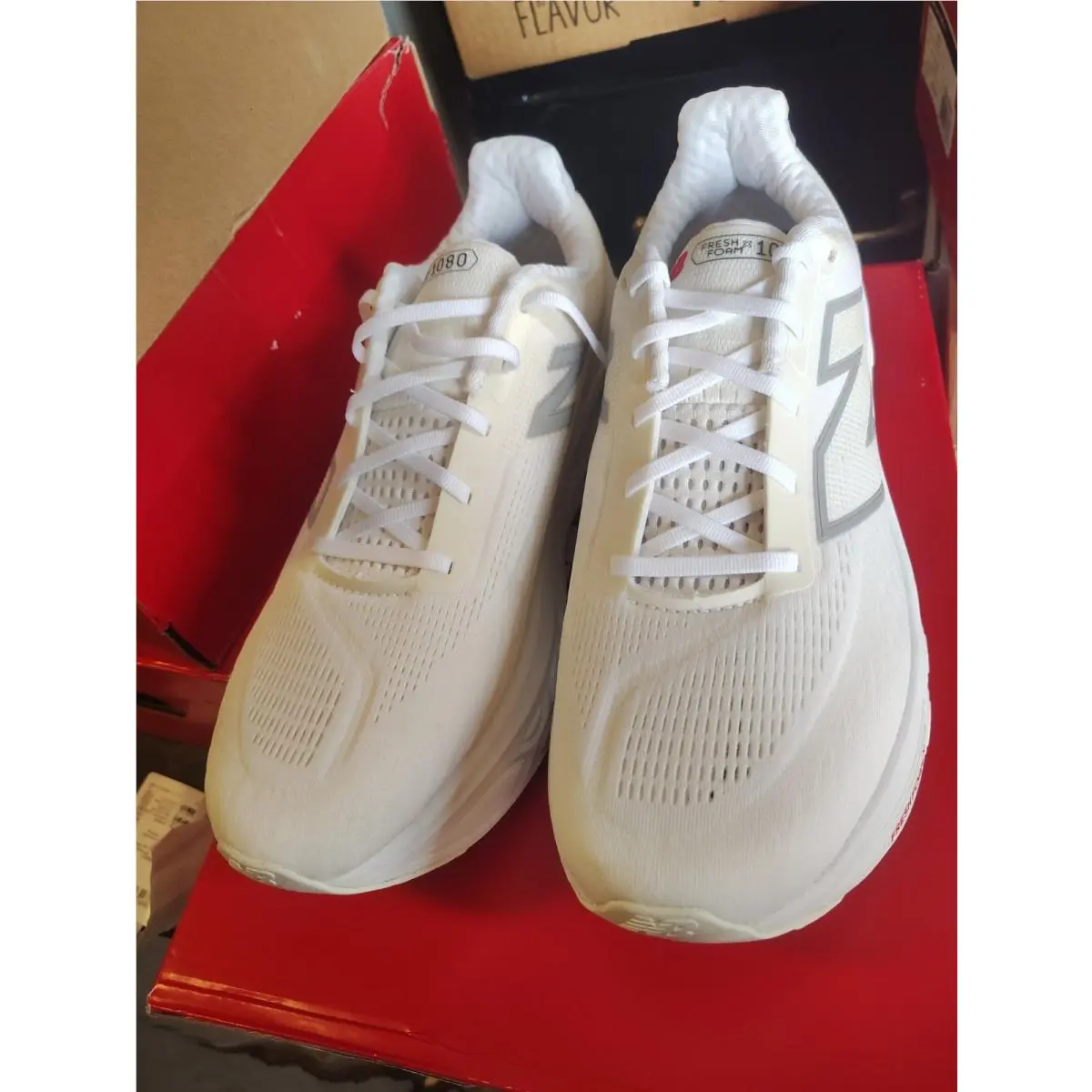 New Balance Men`s Fresh Foam M1080W14 Running Shoes White Gray US 12