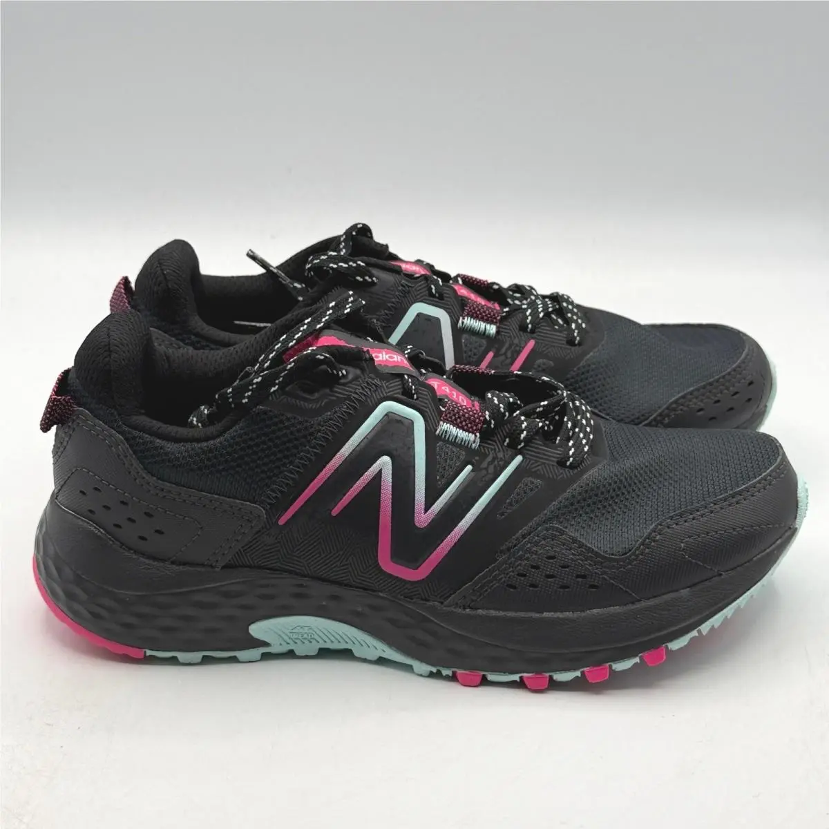 New Balance 410v8 Trail Running Shoes Womens 6.5 Black Pink Blue WT410LC8