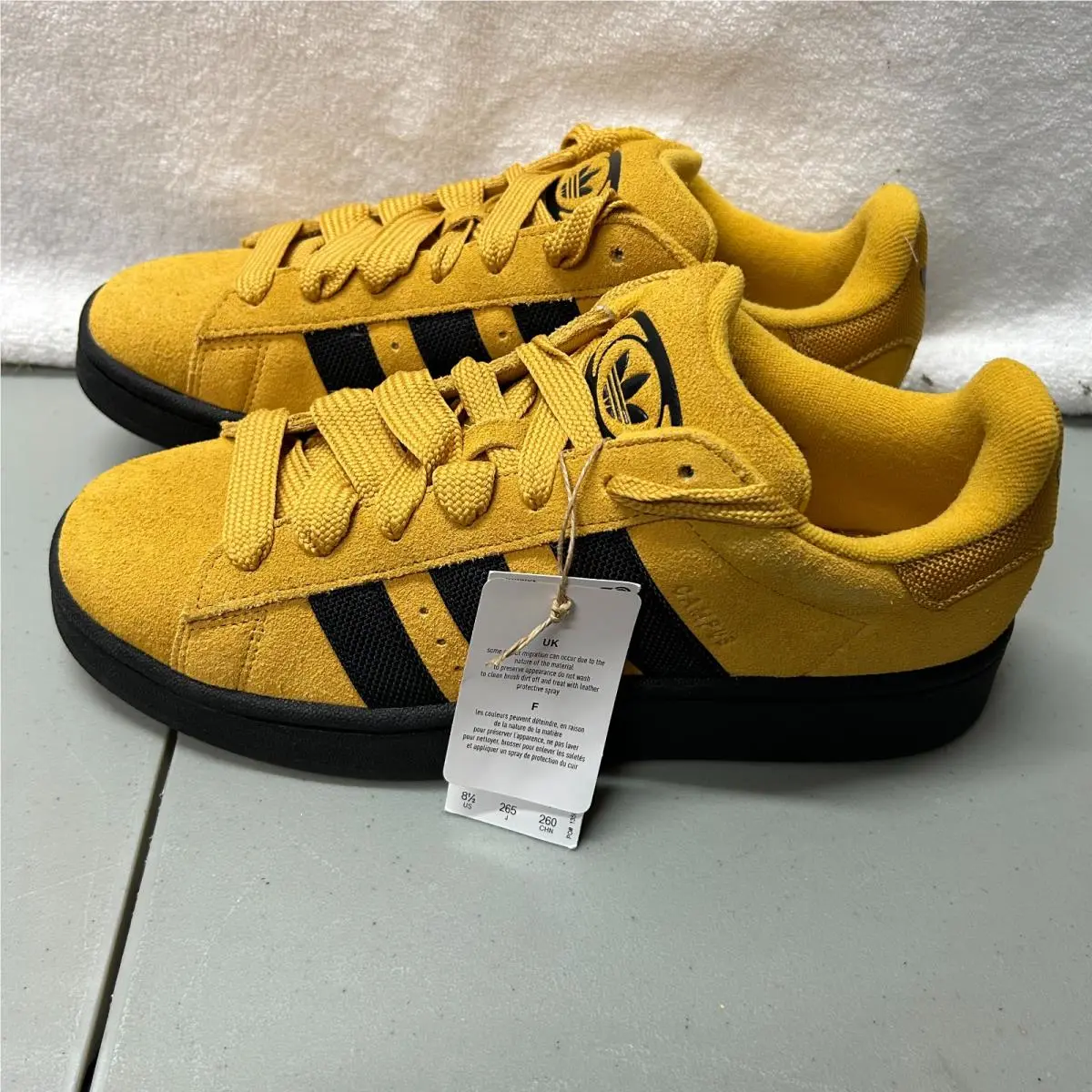 Adidas Mens Size 8.5 Ws 10 Campus 00s Preloved Yellow/core Black Suede Shoes