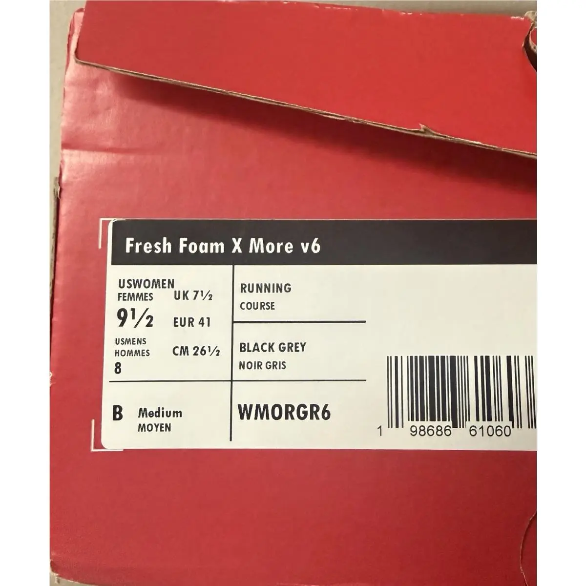 New Balance shoes - New Balance Fresh Foam X More V6 - WMORGR6 - Black & White (UPC: 0198686610603) 7