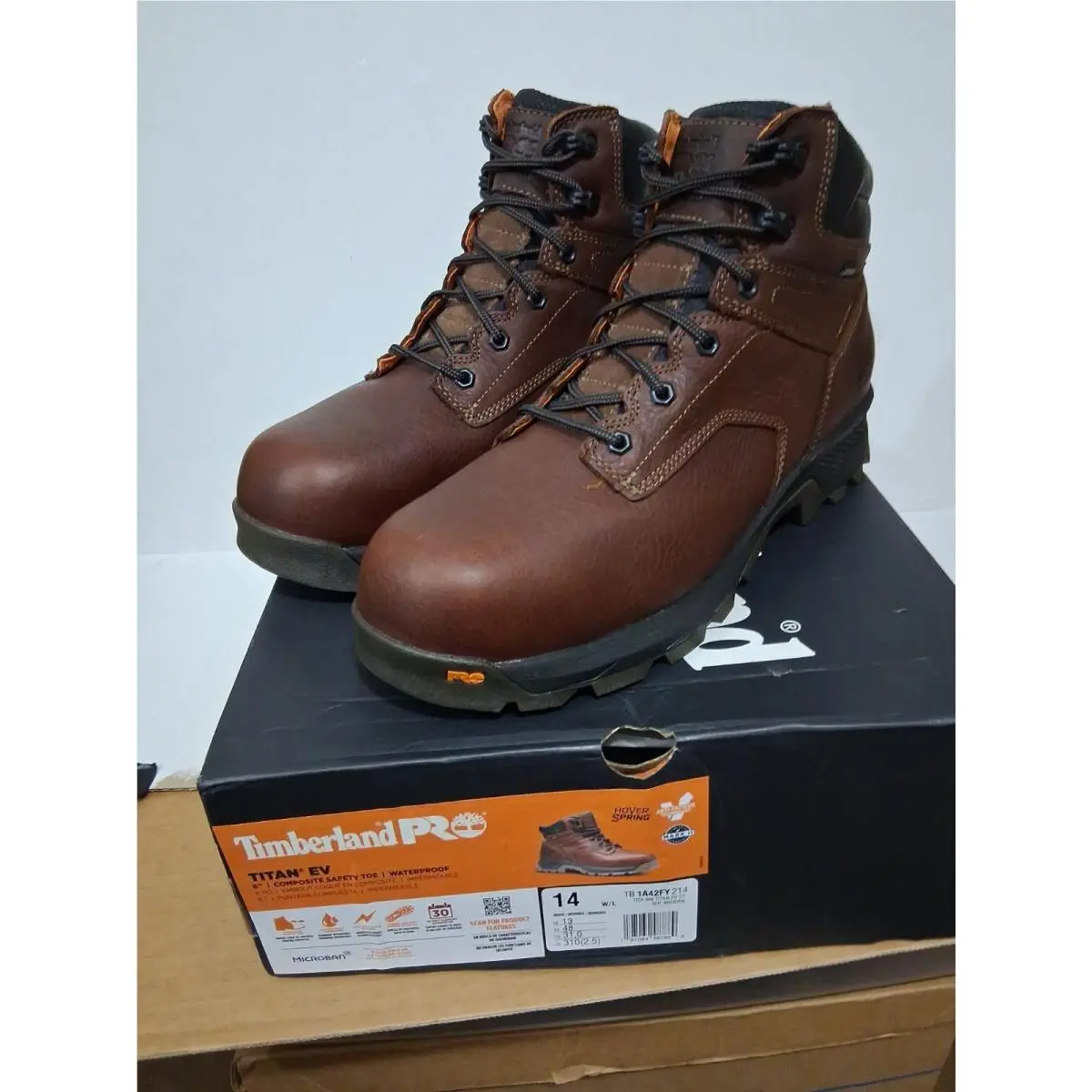 Timberland Pro Men`s Titan EV 6 Composite Toe Waterproof Work Boot Size 14 W/l