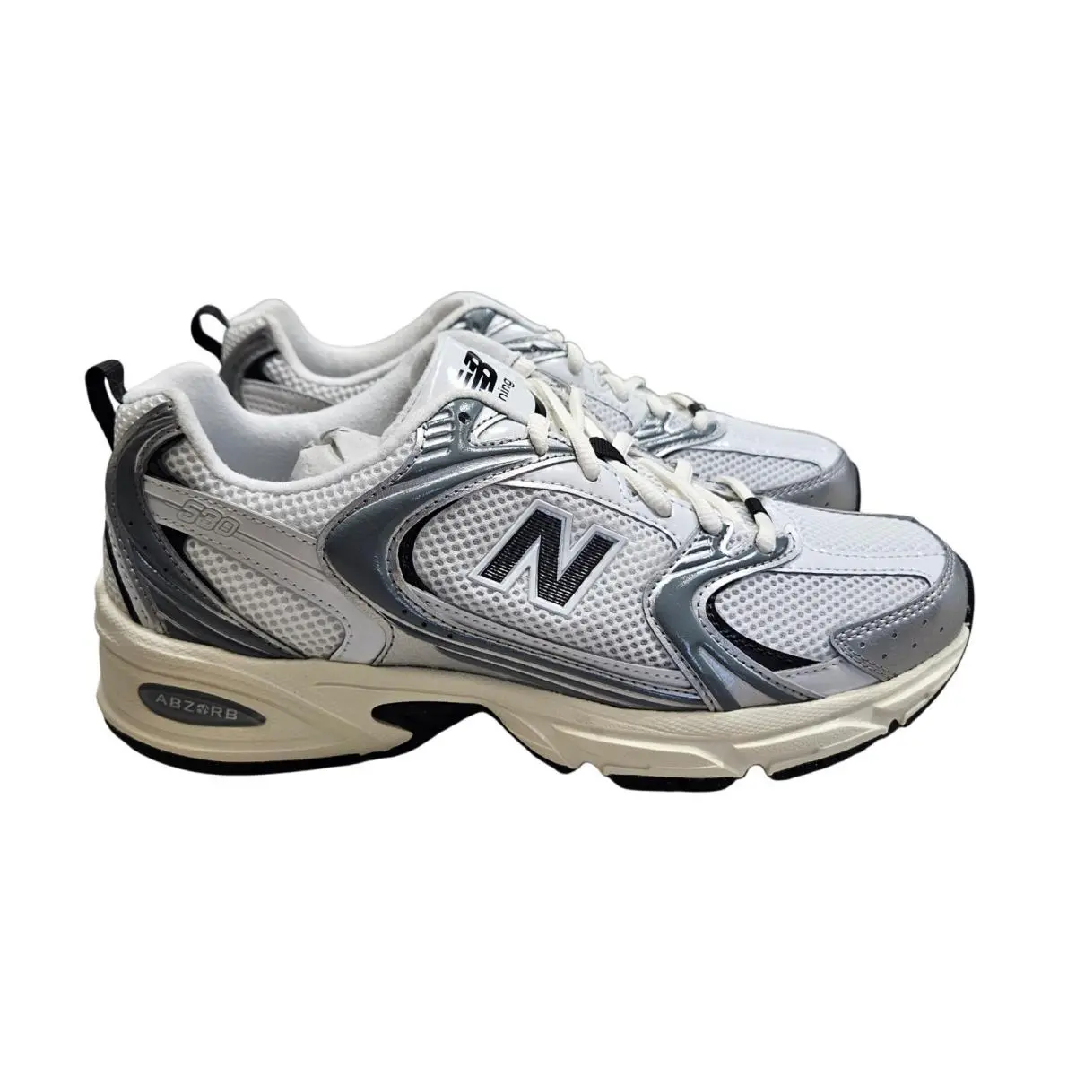 New Balance 530 Sneakers W 8.5 M 7 White Silver Mesh Retro Running Dad Shoes