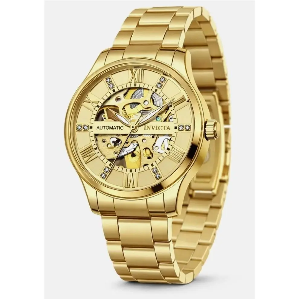 Invicta Objet D Art Automatic Men`s Watch w/ Skeleton Dial - 40mm Gold 69115