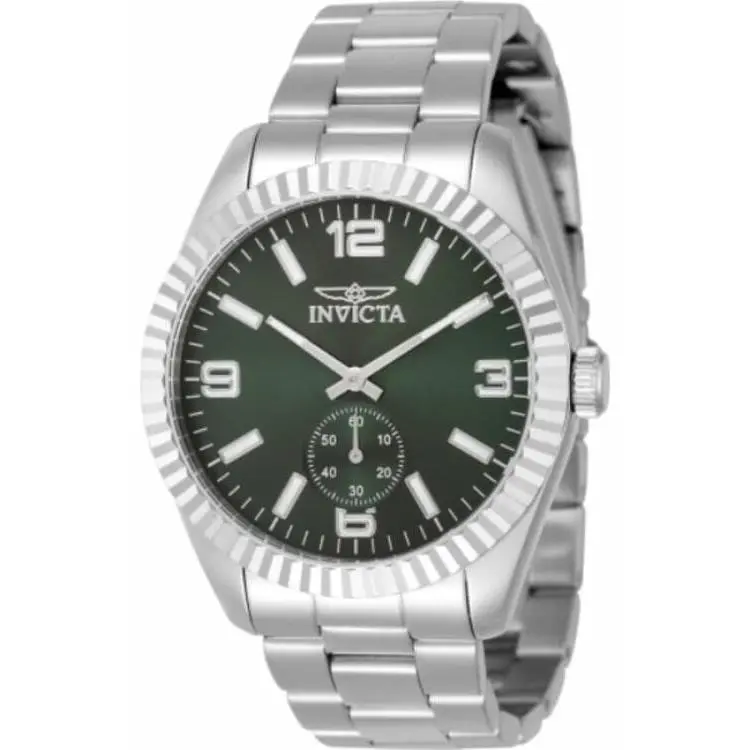 Invicta Specialty 49358 Green Dial Quartz Multifunction Stainless Steel Watch