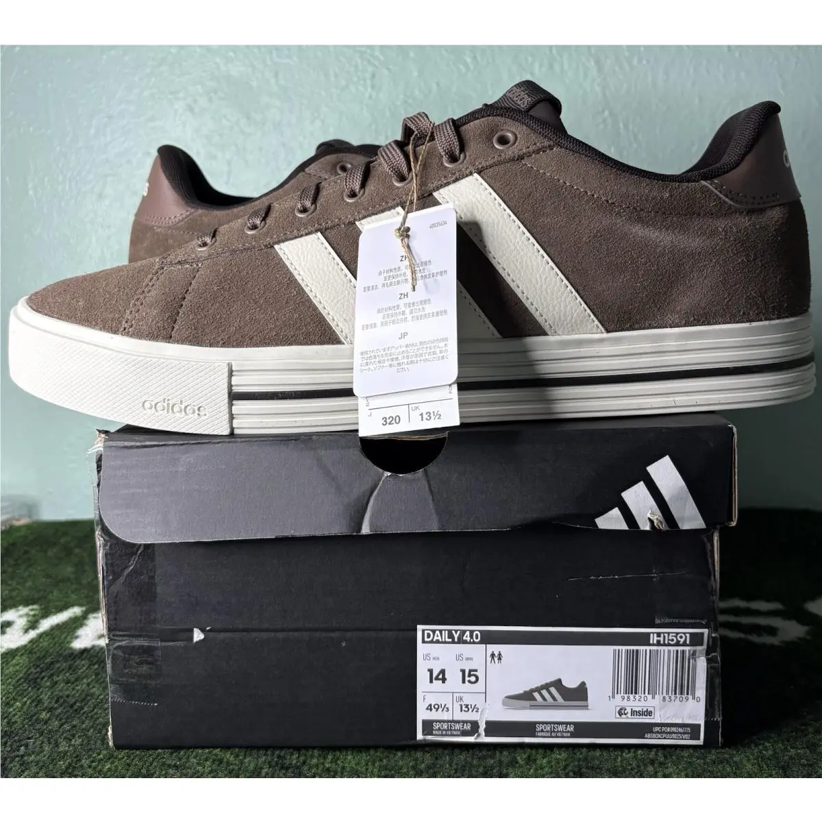 US Men`s 14 - Adidas Daily 4.0 Earth Strata Aurora Coffee IH1591 Casual Shoe