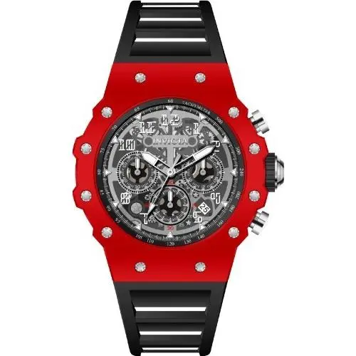 Invicta Men`s 43.5mm Quartz Racing Vaulthan Red/black/gray Chronograph Watch